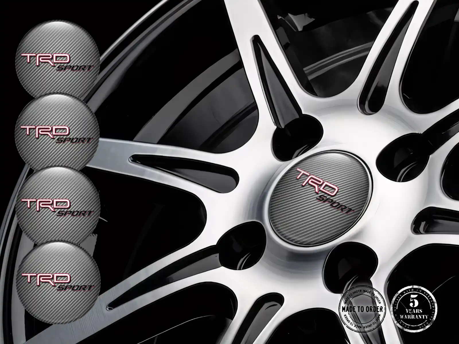 Toyota TRD Custom Domed Decals Style Premium Rim Logos